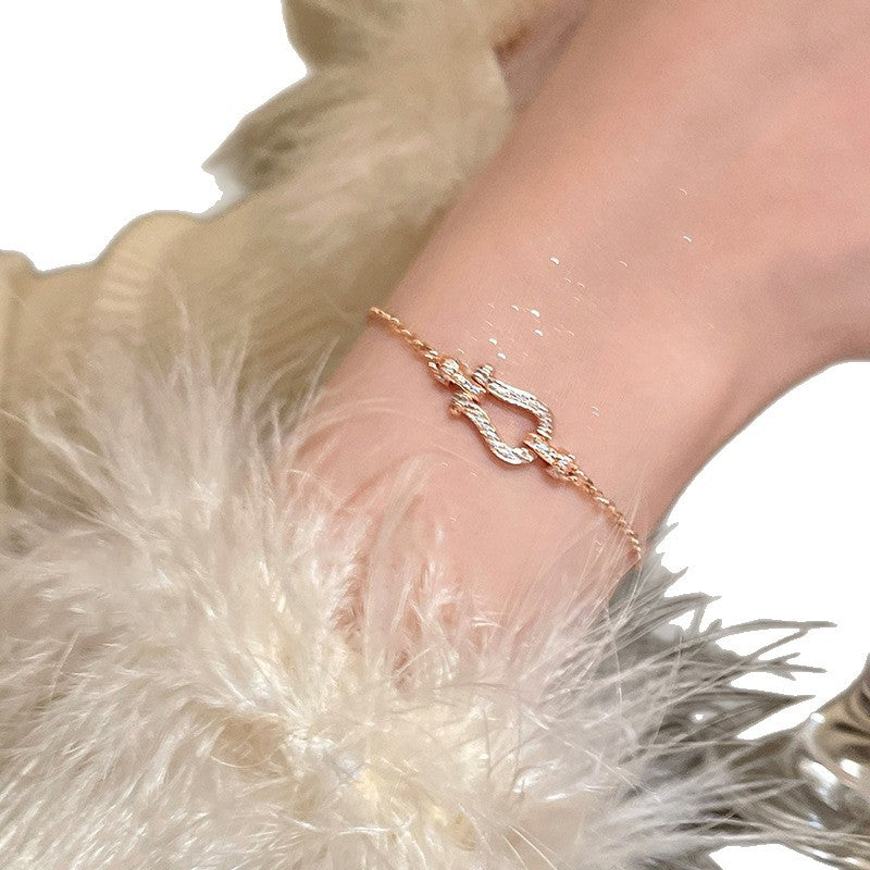 Luxury Minimalist Geometric Brass Bracelet with Cubic Zirconia Inlay for Women