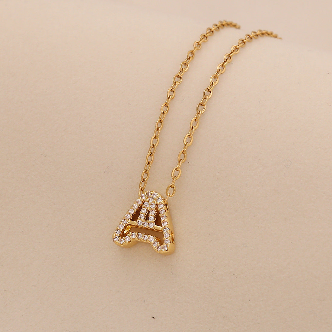 Minimalist Letter-Shaped Stainless Steel Pendant Necklace for Women with Versatile Clavicle Design
