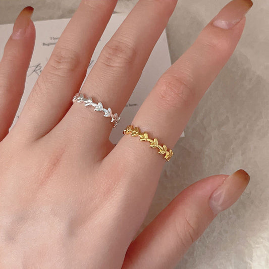 Anello a cuore minimalista da donna in argento sterling 925 con sfaccettature geometriche smussate