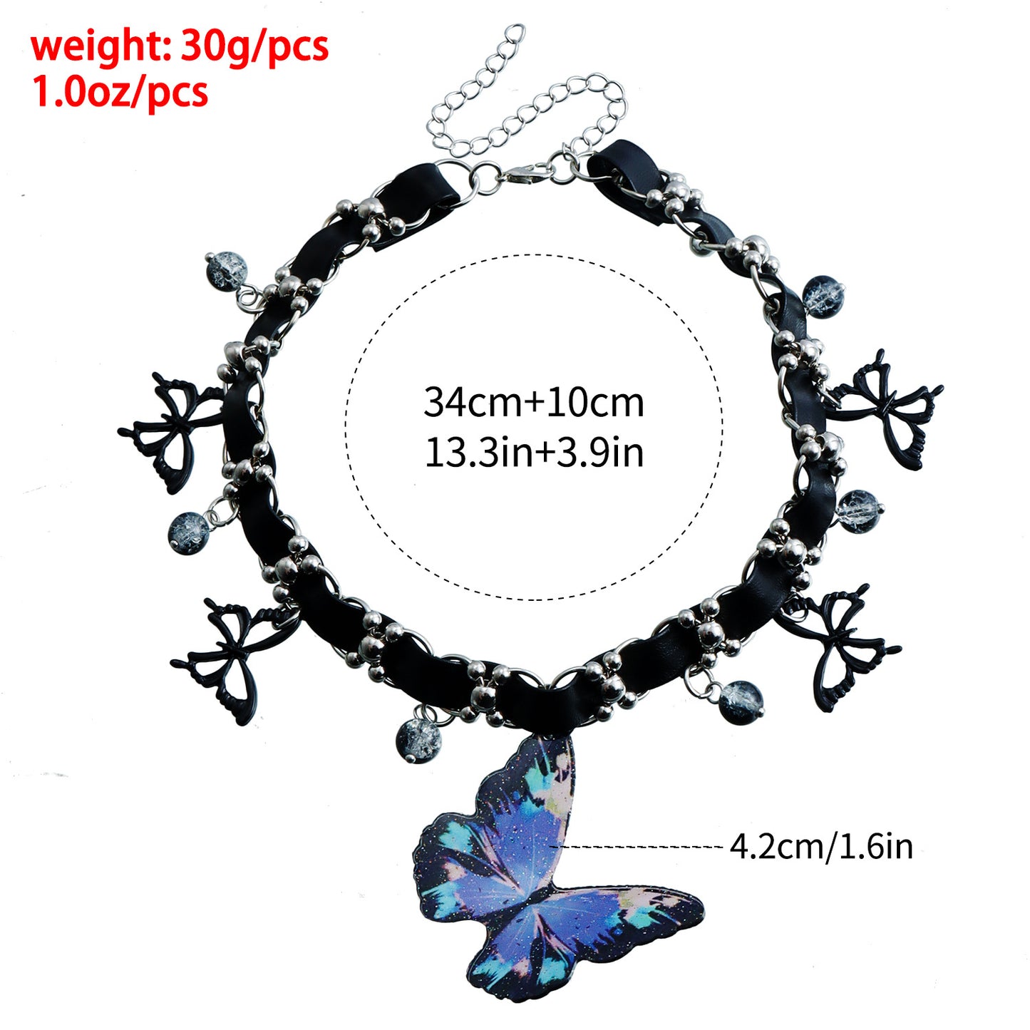 Collar con Colgante de Mariposa de Estilo Gótico para Mujer con Cadena de Metal Electrochapado y Diseño Geométrico