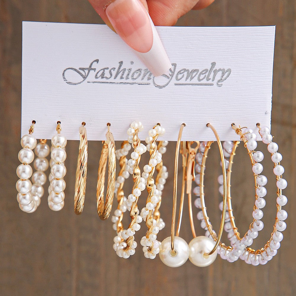 Fashion Geometric Round Gold Plated Zinc Alloy C-Shape Hoop Earrings with 925 Sterling Silver Posts