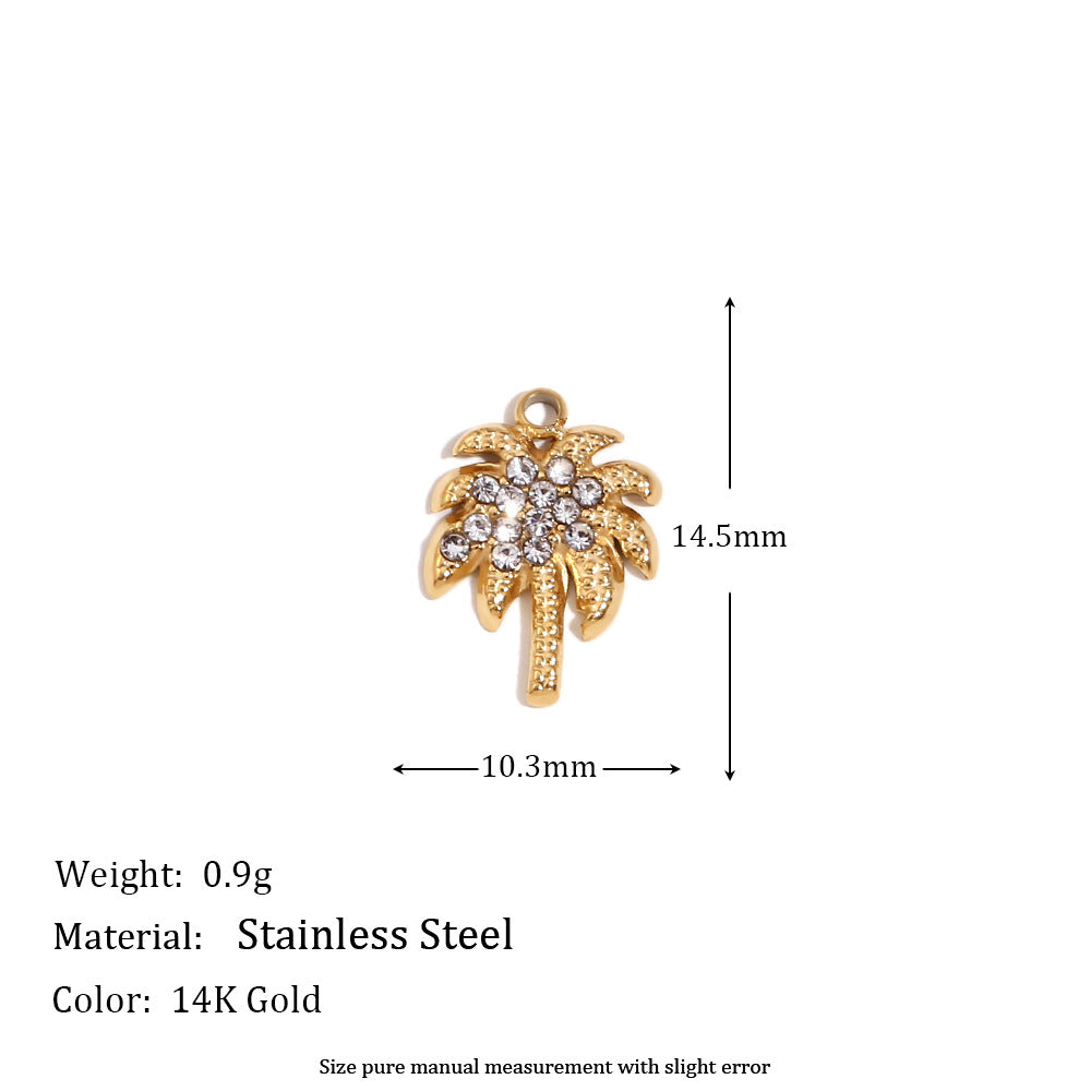 Elegant 14K Gold Plated Stainless Steel Marine Shell Smiley Face Charm Bar
