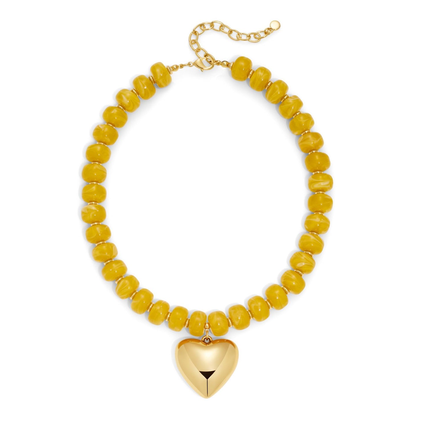 Luxury Geometric Heart Acrylic Pendant Necklace Colorful Beads Chain for Women