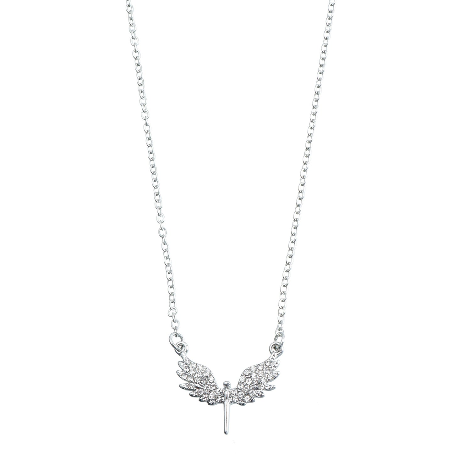 Minimalist Angel Wing Pendant Necklace for Women in Alloy with Plated Finish, Delicate Clavicle Chain Design