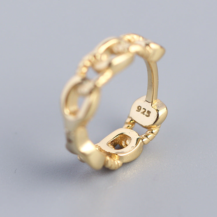 Orecchini a Cerchio Geometrici Minimalisti in Argento Sterling S925 con Finitura Placcata