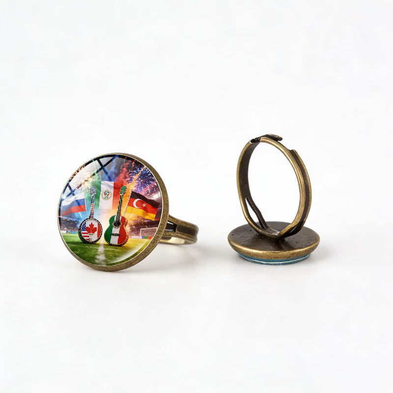 Sporty Geometric Alloy Plated Ring Unisex Fashion Jewelry