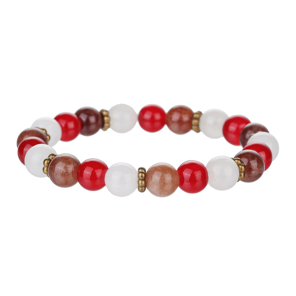 Minimalist Moon Cat's Eye Crystal Beaded Bracelet for Women