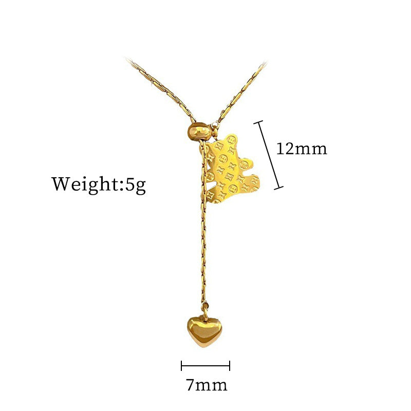 Collana Minimalista Placcata in Acciaio al Titanio a Forma di Cuore per Donne e Uomini con Ciondolo Geometrico