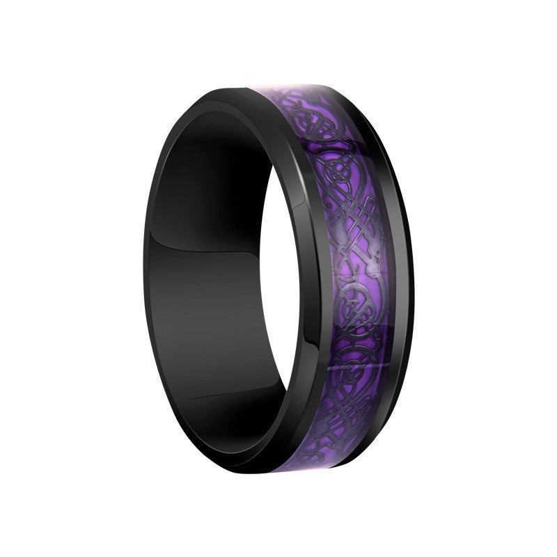 Vintage Geometric Titanium Steel Plated Ring Unisex Stainless Steel Jewelry