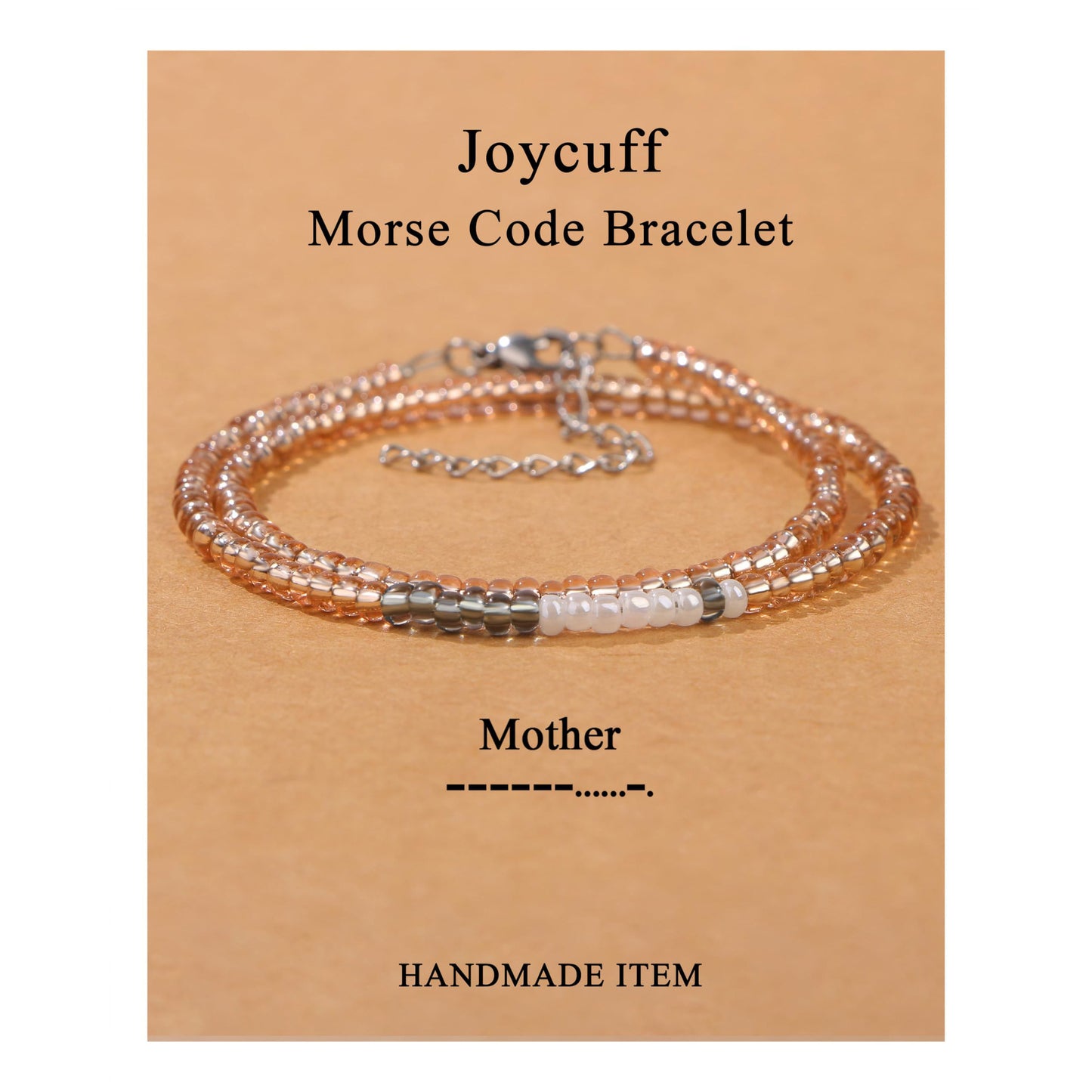 Minimalist Morse Code Letter Beaded Bracelet for Women