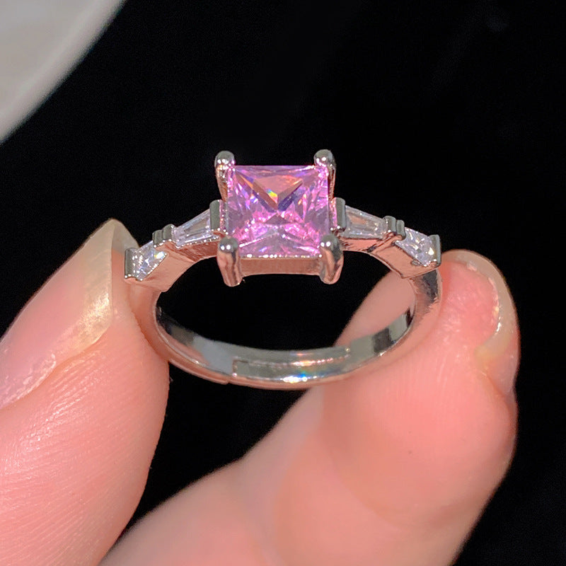 Sweet Cubic Zirconia Inlay Brass Bow Ring for Women