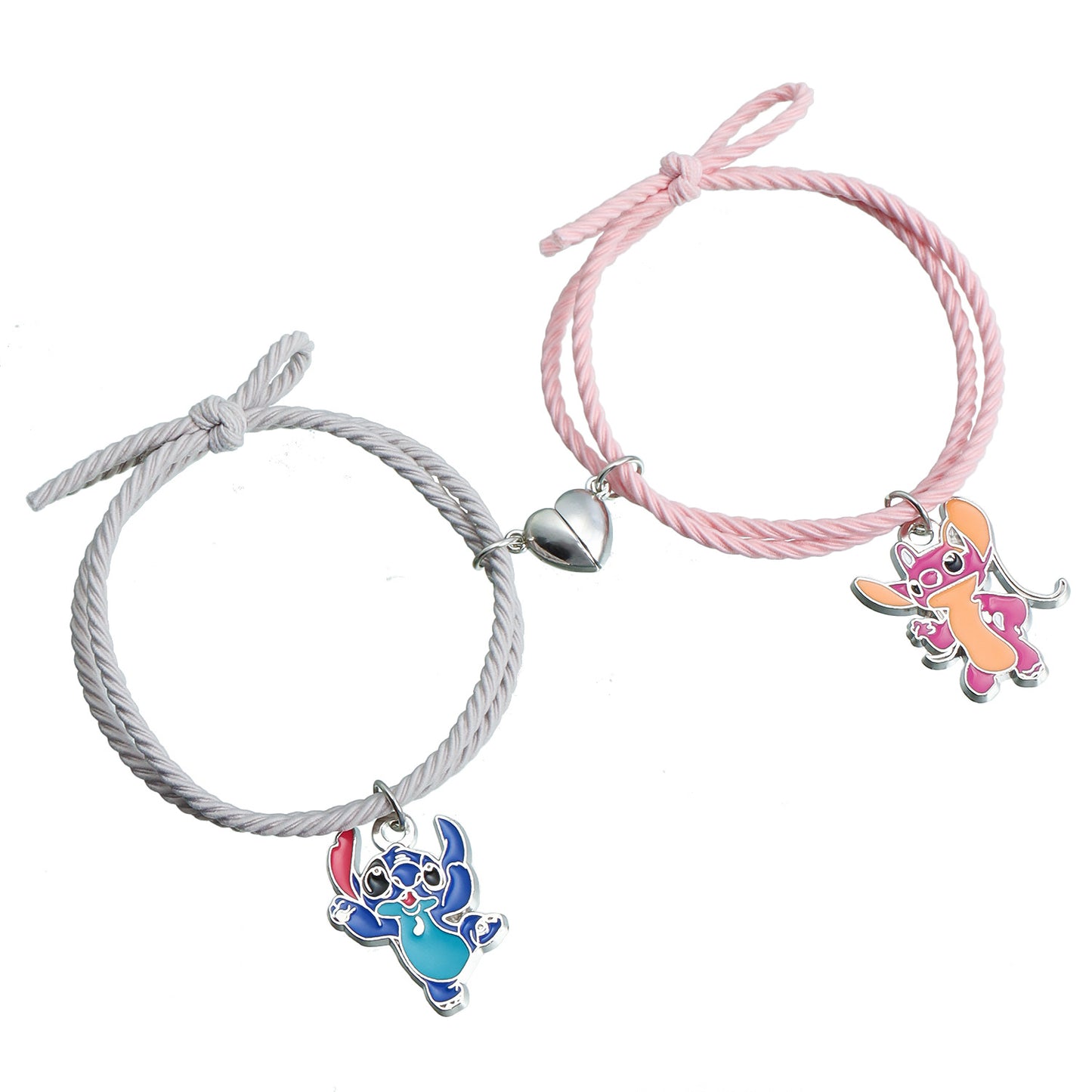 Pulsera con dije de conejo de dibujos animados para mujeres y hombres con cierre magnético, diseño geométrico, acabado galvanizado