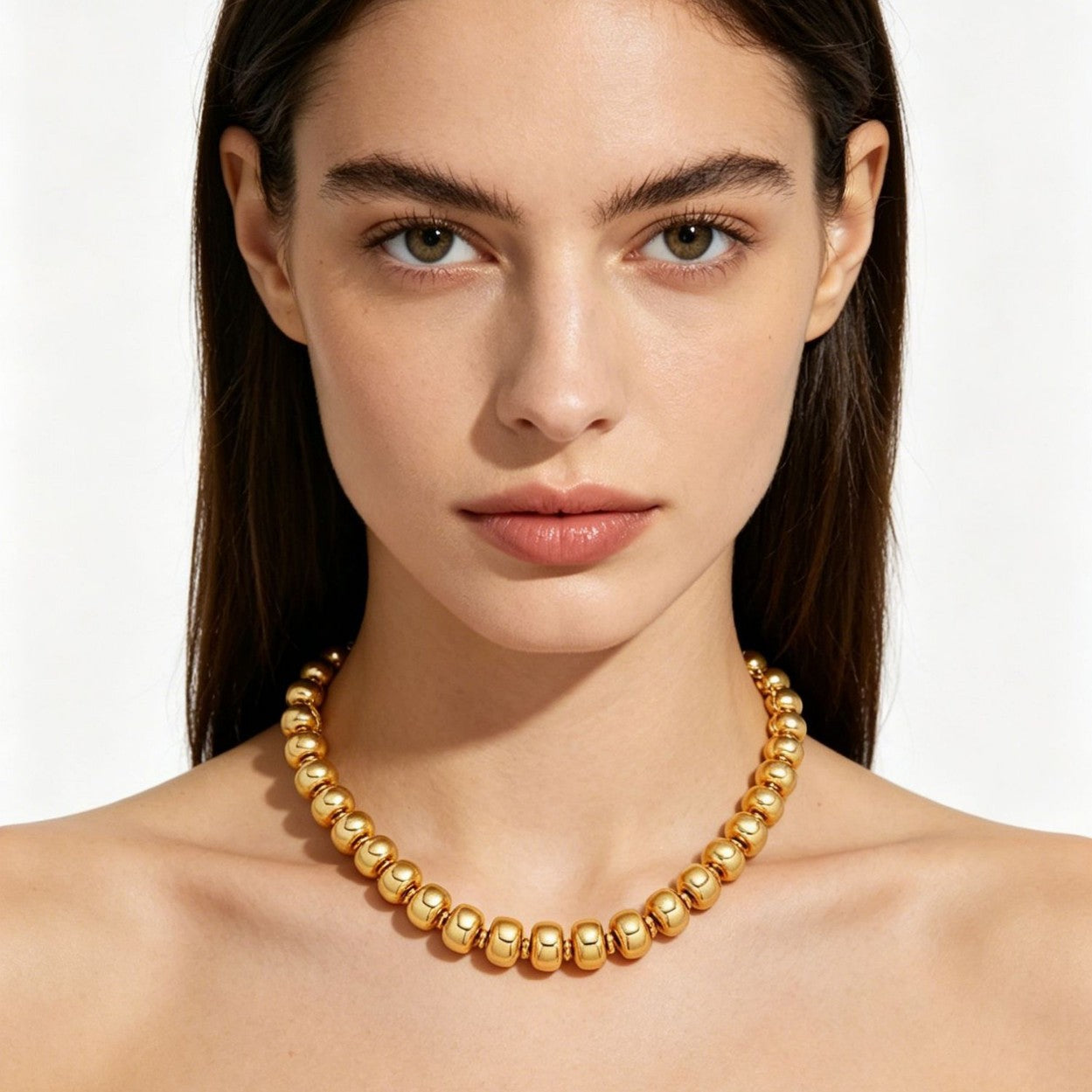 Luxury Heart Resin Pendant Acrylic Bead Necklace for Women