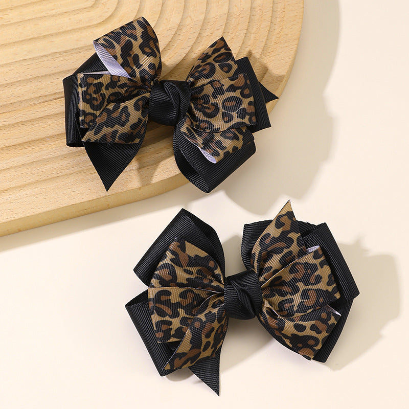 Natural Style Bow-Shaped Hair Clip for Girls with Ruffled and Mesh Details Made of Polyester Duckbill Clip
