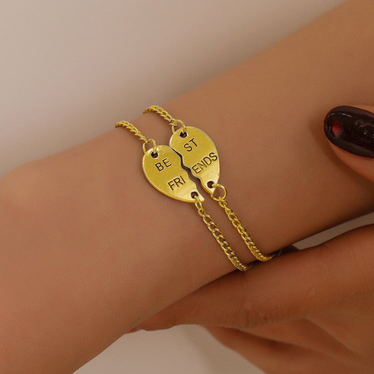 Collana da donna placcata in lega di zinco con cuore geometrico arcobaleno