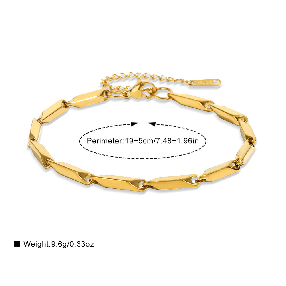 18K Gold Plated Geometric Stainless Steel Bracelet