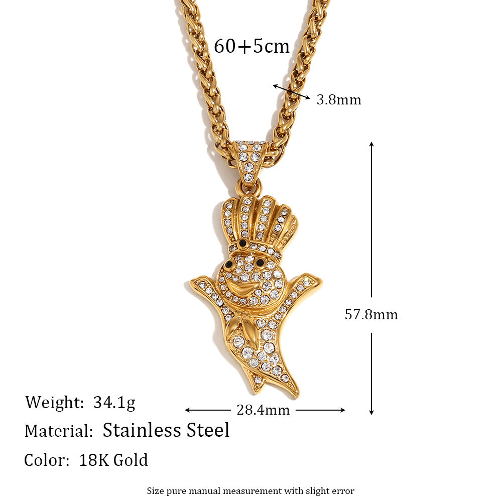 Minimalist Bird-Shaped Stainless Steel Pendant Necklace with 18K Gold Plating for Women