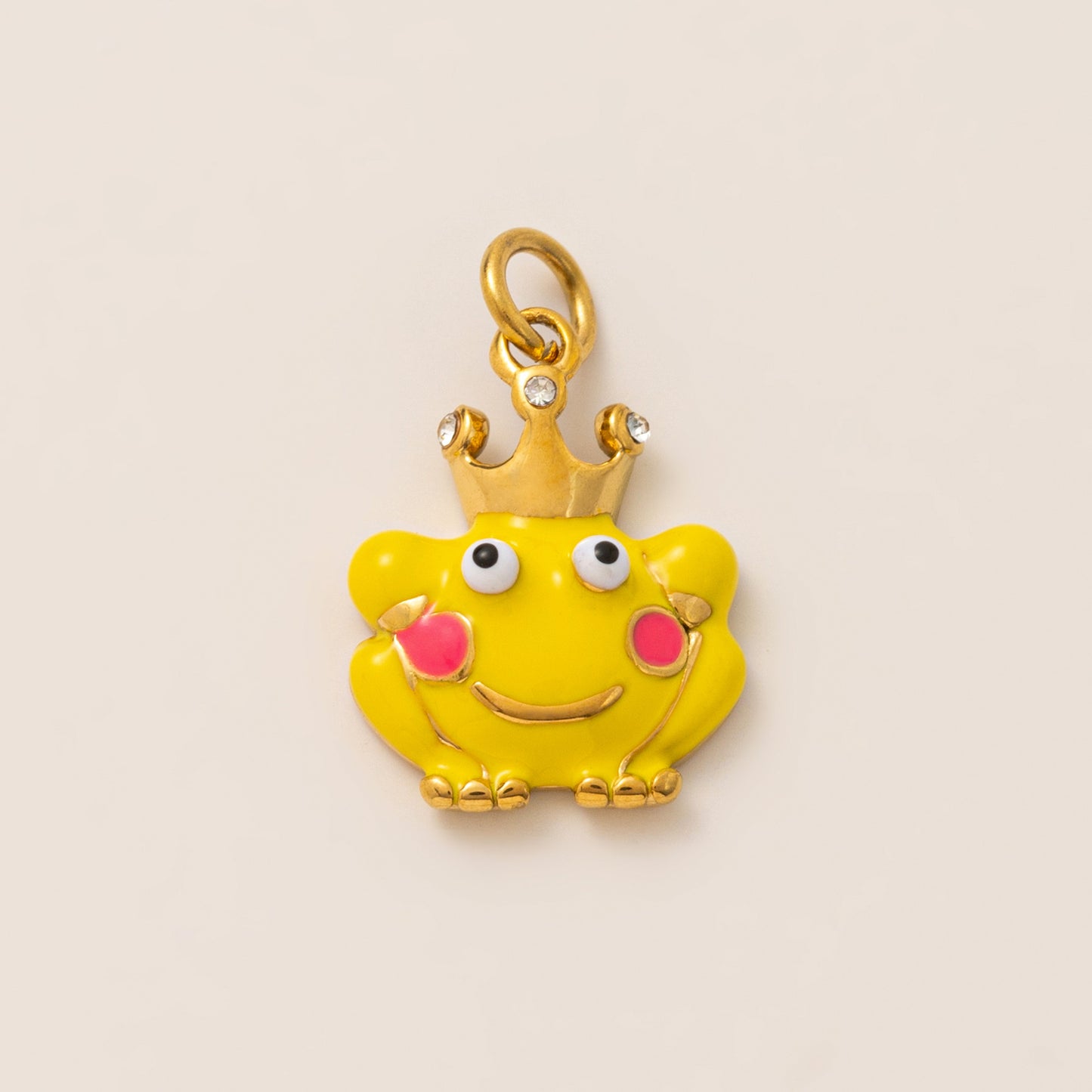 Sweet Drip Oil PVD Gold Plated Brass Stainless Steel Animal Charm Bar with Rhinestone for Women