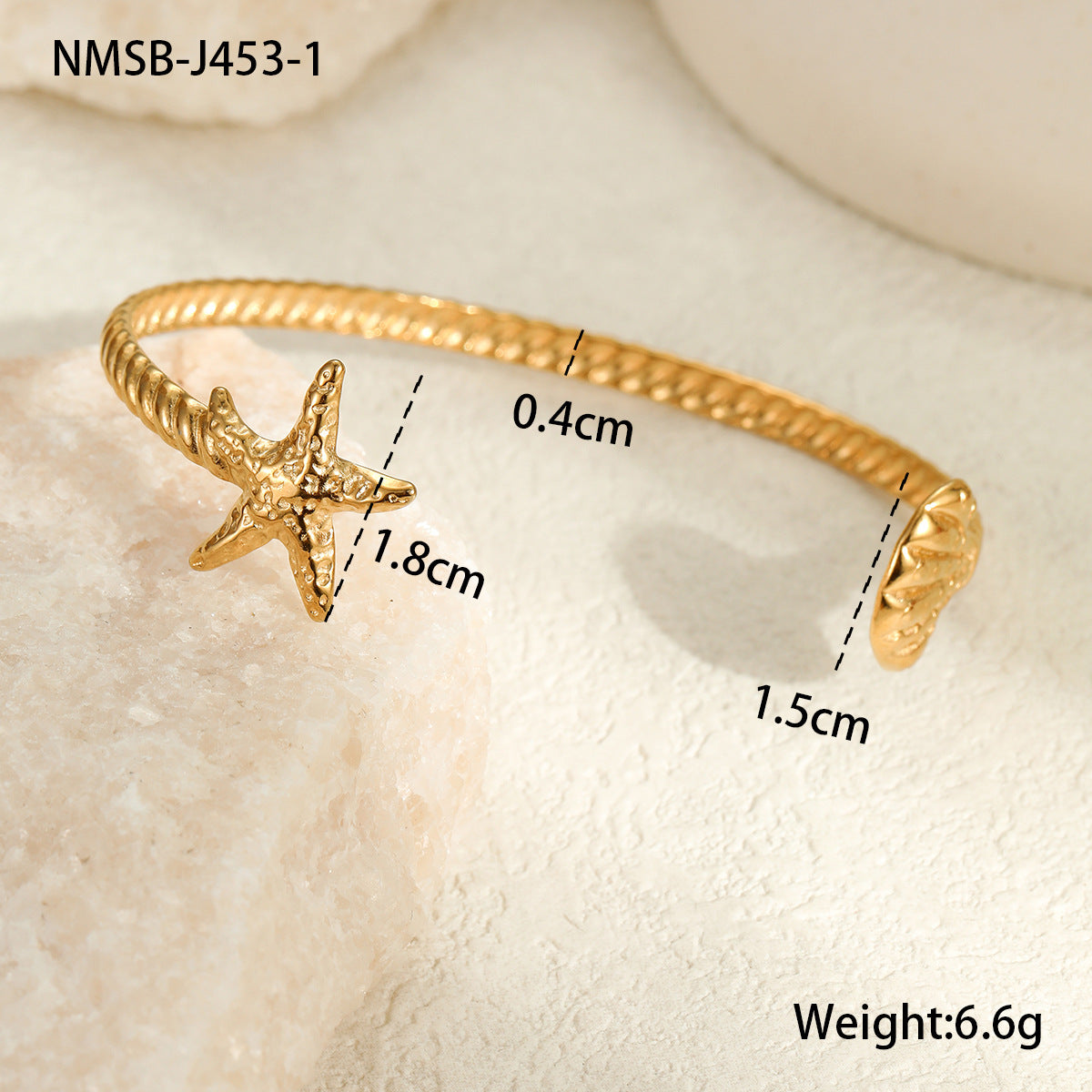 Fashionable OL Style Geometric Stainless Steel Bracelet with 18K Gold Plating and Floral Design Luxury Hand Jewelry