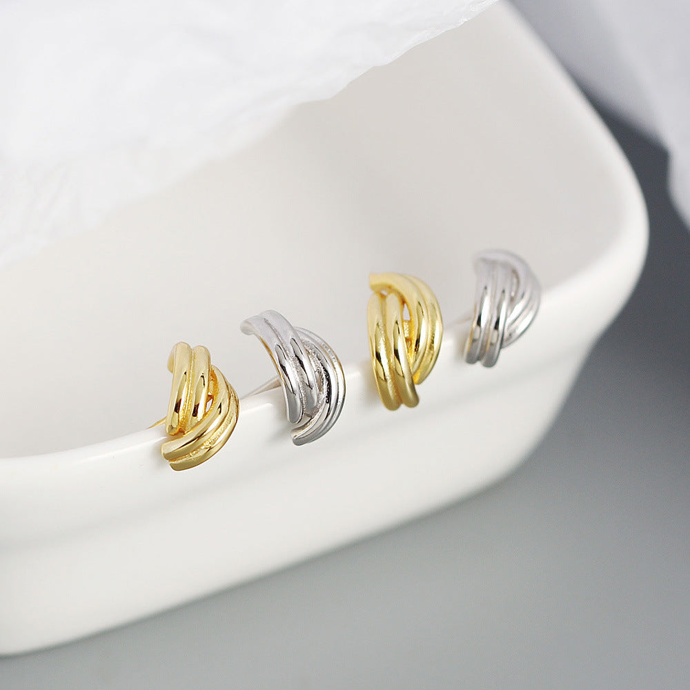 Minimalist 925 Sterling Silver Geometric Plated Earrings