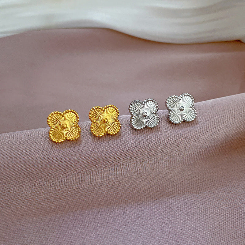 Orecchini a perno da donna in acciaio al titanio geometrici minimalisti vintage