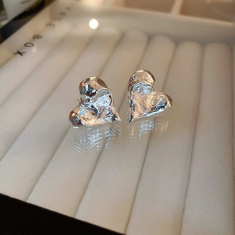 Vintage-Style Geometric Drop Earrings with Rhinestone Inlay in Plated Copper and Stainless Steel Posts for Women