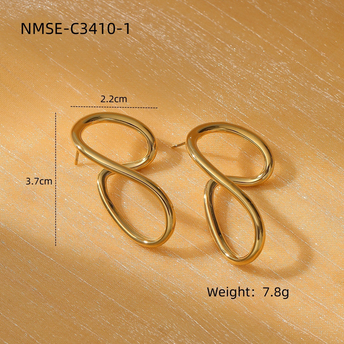 Aretes de titanio con diseño geométrico circular exagerado y acabado galvanizado para mujer