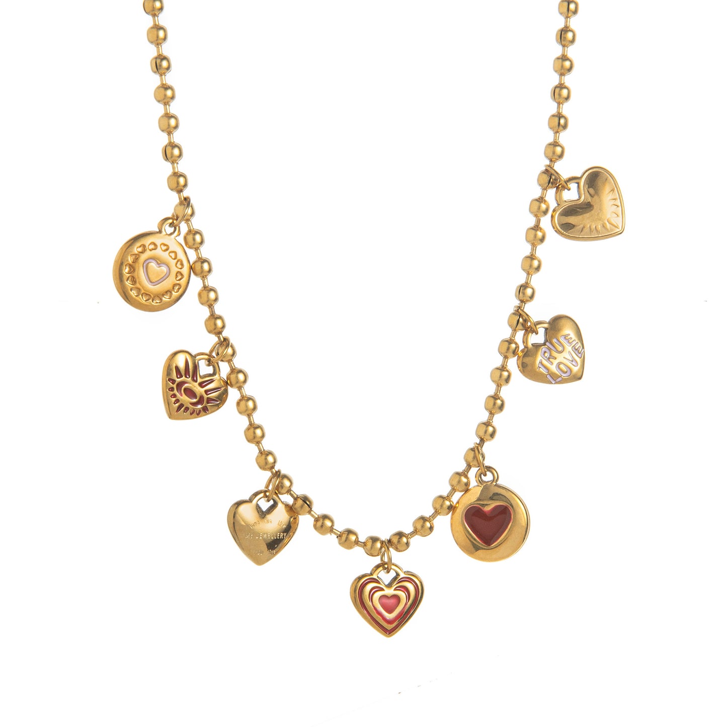 Minimalist Geometric Heart Stainless Steel PVD 18K Gold Plated DIY Charm Bar Necklace