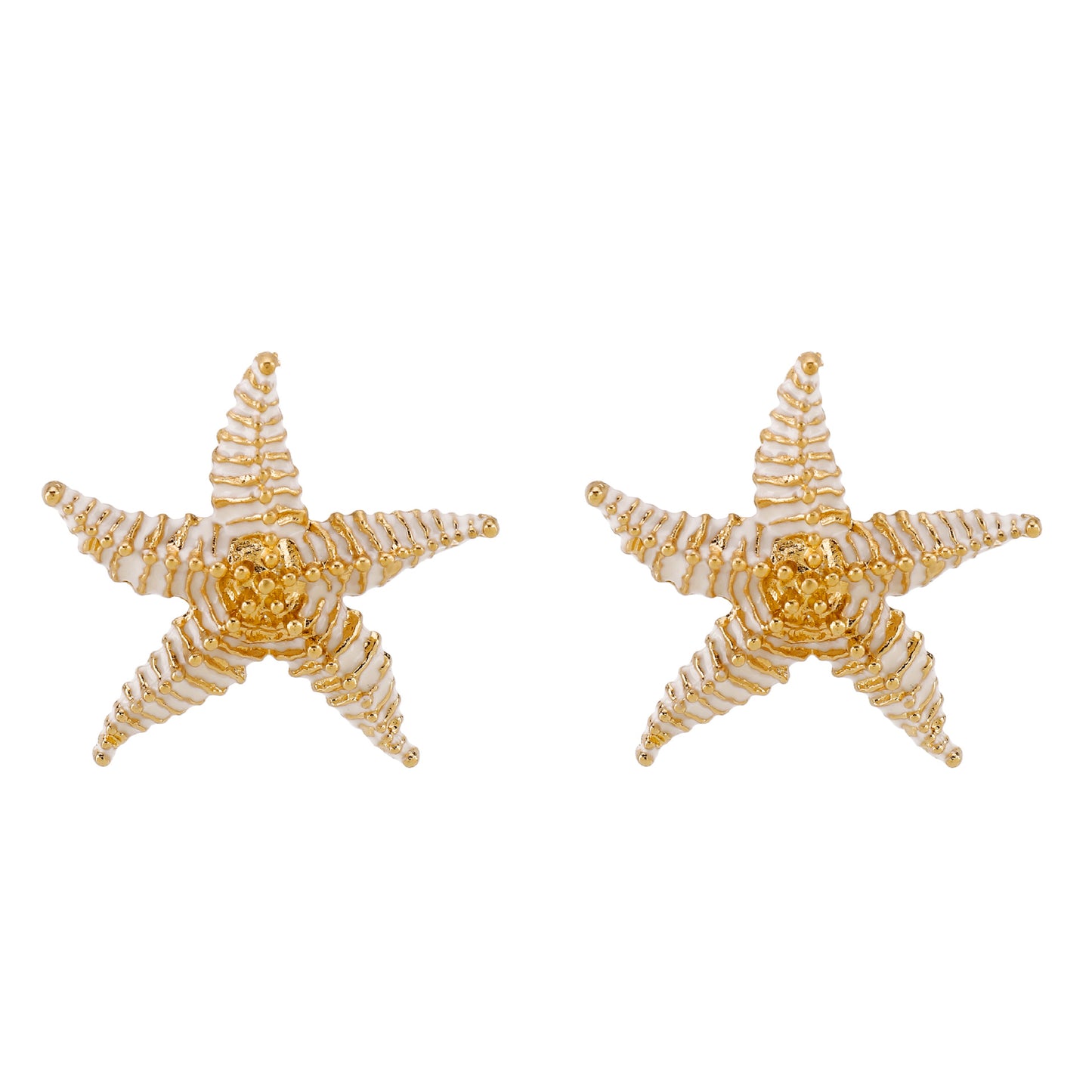Pendientes de aleación con forma de estrella, inspirados en el océano veraniego, con acabado galvanizado para mujer, joyas texturizadas informales para vacaciones