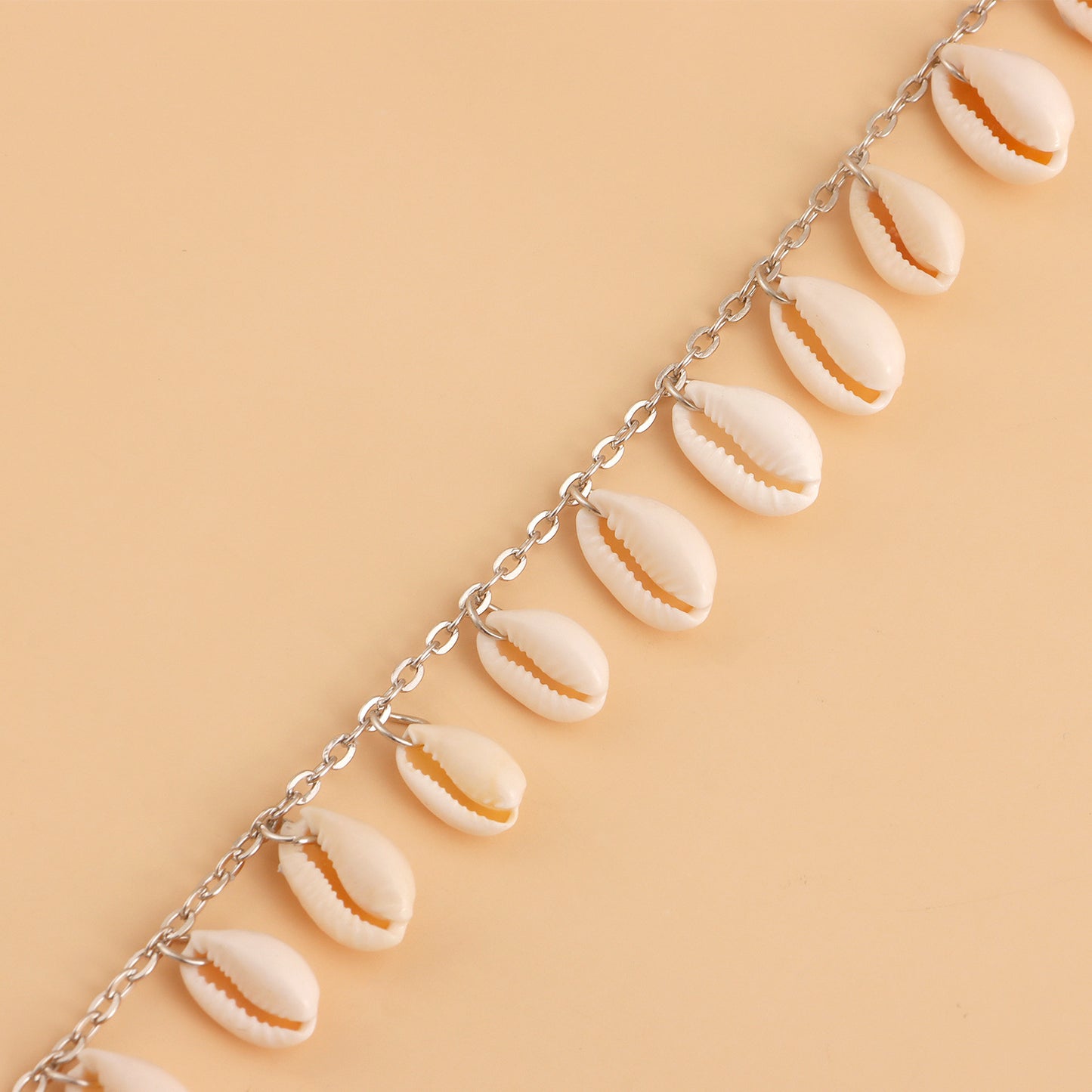 Vintage Punk Acrylic Shell Pendant Alloy Waist Chain for Women