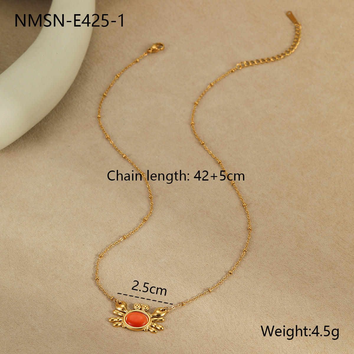 Elegante Collar con Colgante de Cangrejo para Mujer en Acero Inoxidable con Acabado Chapado, Diseño del Zodíaco Cáncer, Delicada Cadena para Clavícula