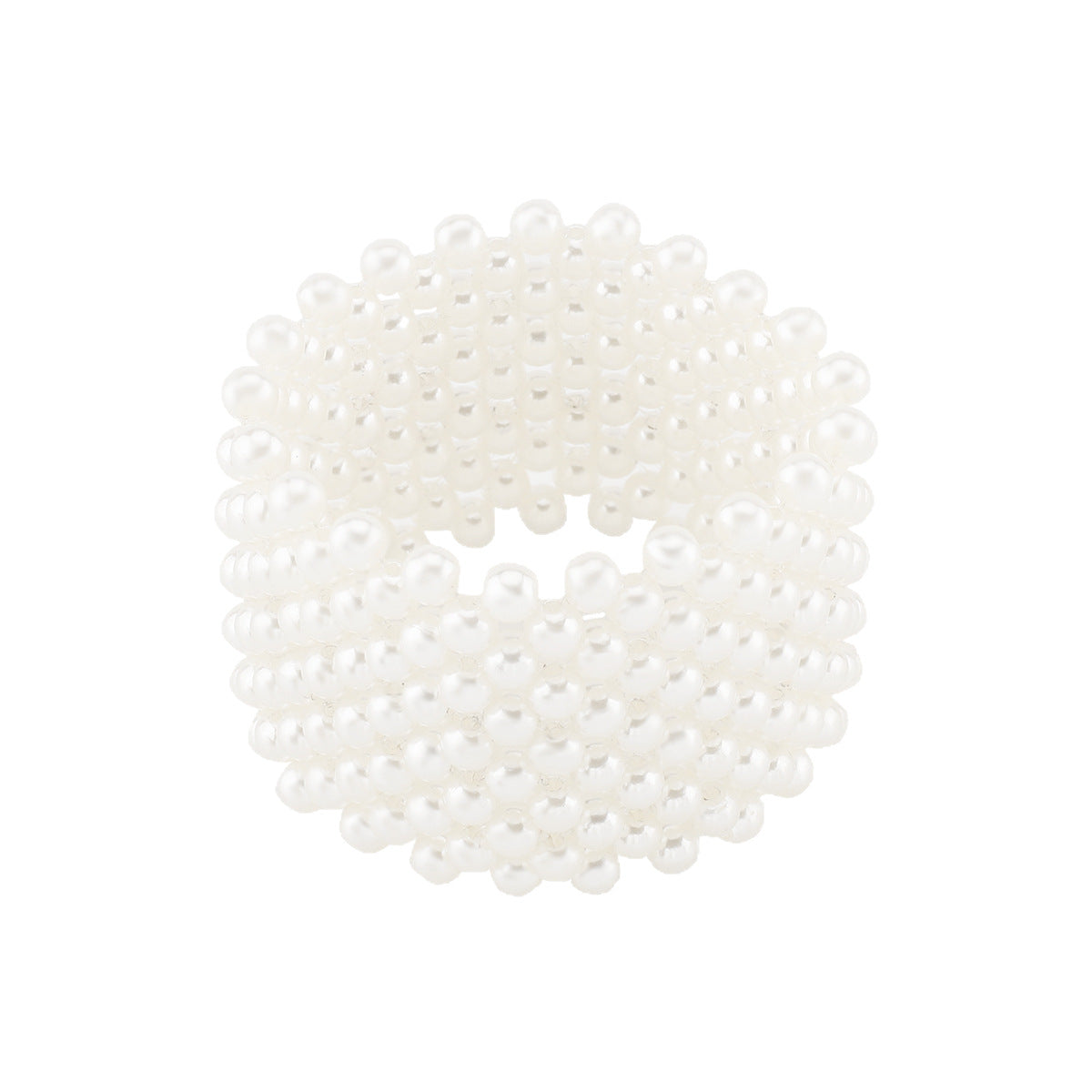 Fashionable OL Style Elastic Pearl-Style Bracelet for Women Handmade Woven Bangle with Natural Aesthetic