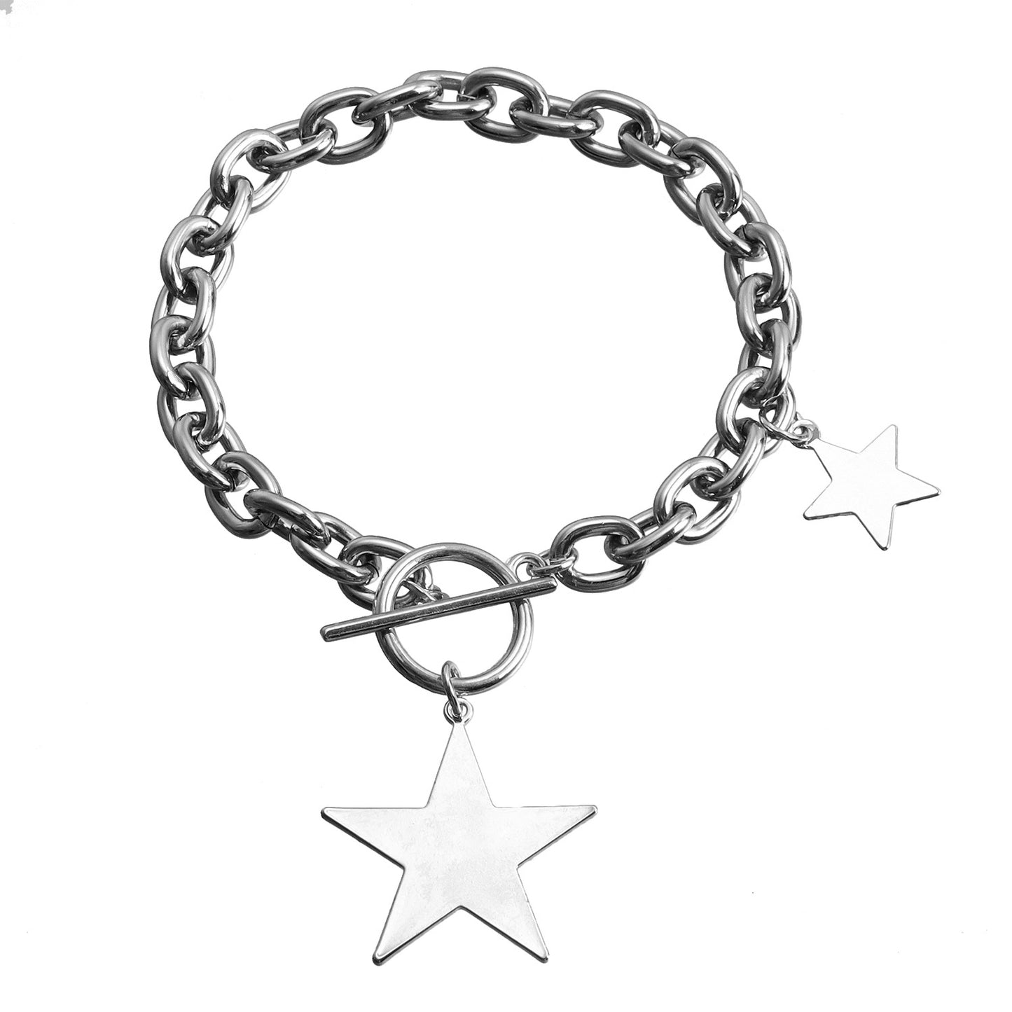 Minimalist Geometric Star Pendant Necklace Set for Women with Alloy Chain and Electroplated Finish