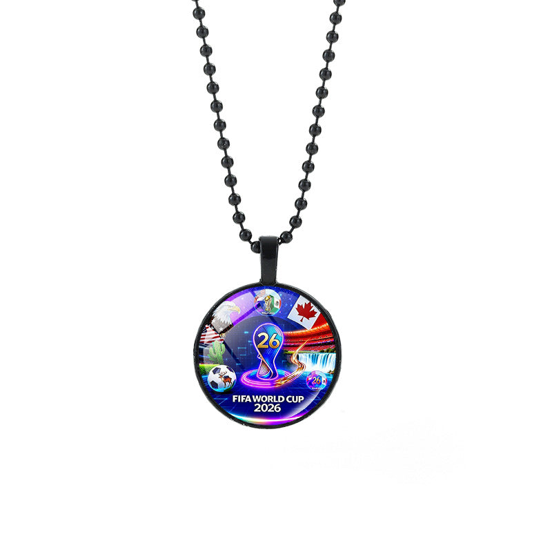 Collana girocollo con ciondolo tondo geometrico casuale in cristallo placcato in lega con catena a maglie forzate Unisex