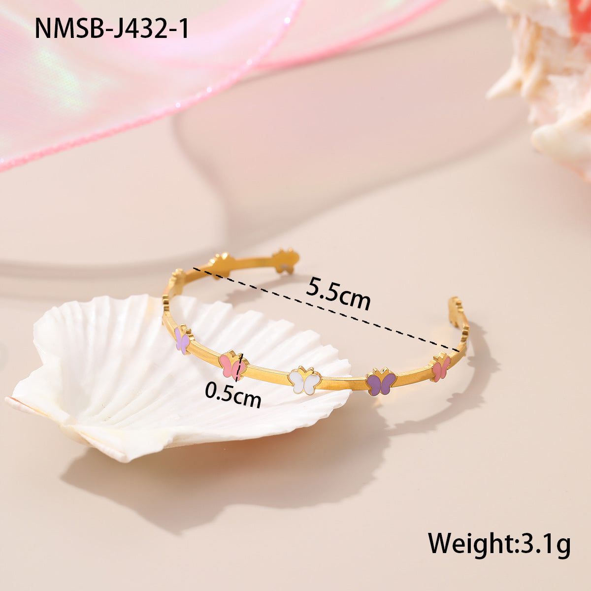 Conjunto de collar, pendientes y pulsera de acero inoxidable esmaltado con diseño floral minimalista de corazón geométrico para mujer