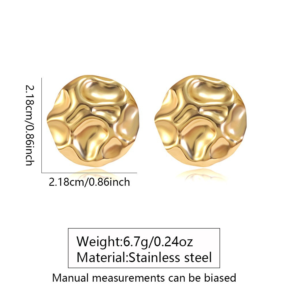 Vintage Geometric Round Plated Stainless Steel Earrings