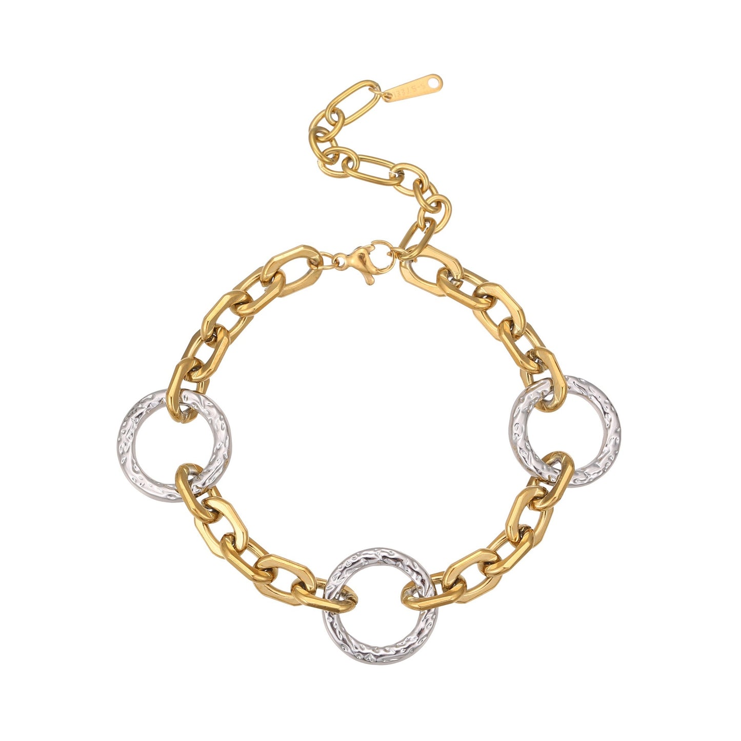 Fashionable Geometric Stainless Steel Necklace with Gold and Silver Plating for Women, Hypoallergenic Titanium Steel Jewelry