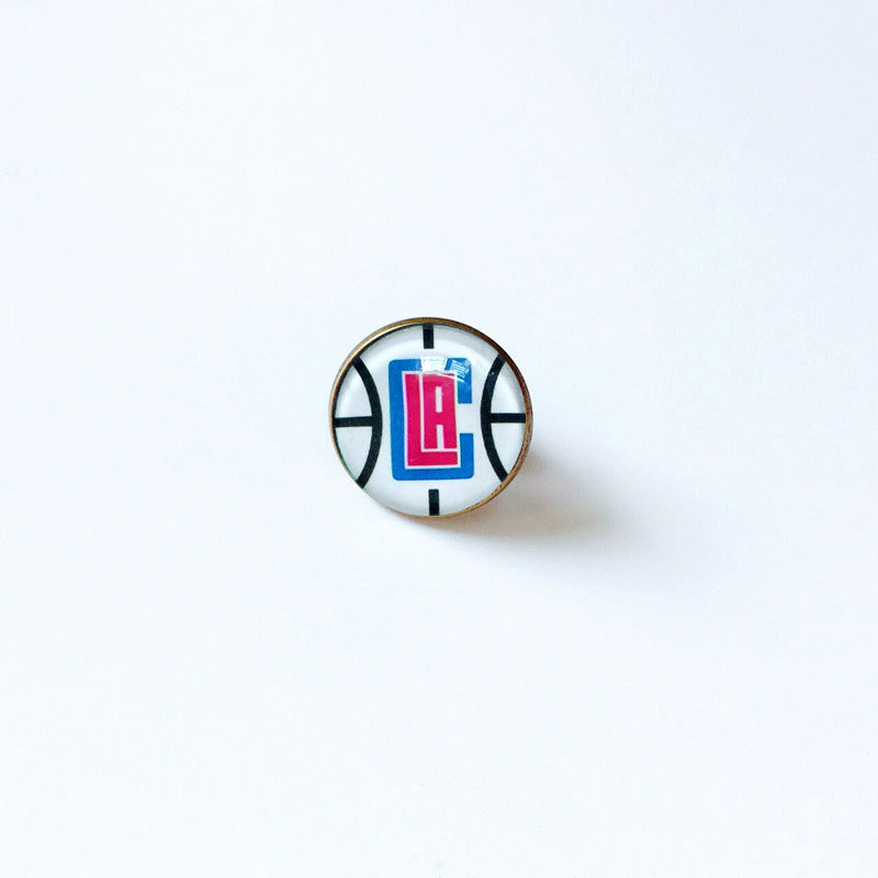 Pin de solapa metálico de equipos de baloncesto retro de la NBA - Insignia con gema vintage - Broche de Kobe Curry - Regalo para fans - Unisex