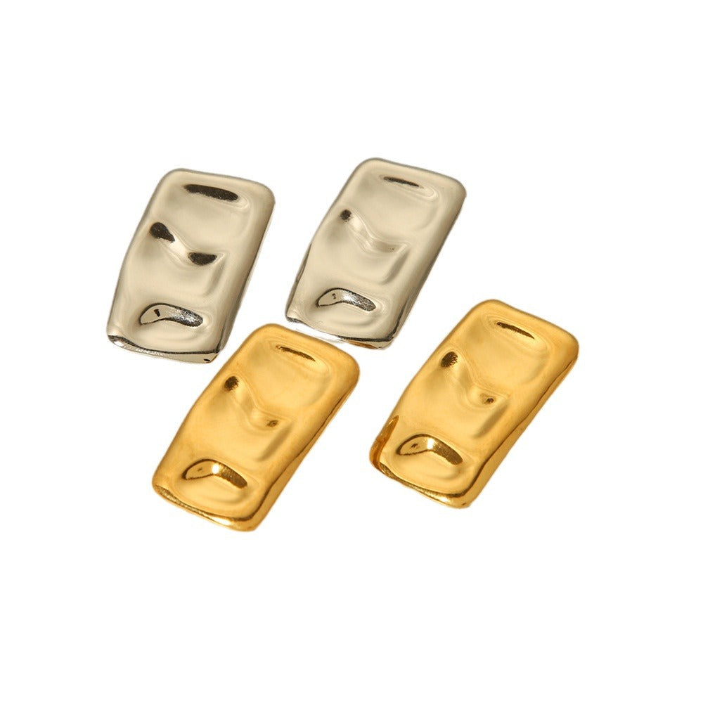 Pendientes Minimalistas Geométricos Cuadrados de Acero de Titanio para Mujer con Acabado Chapado y Diseño Moderno