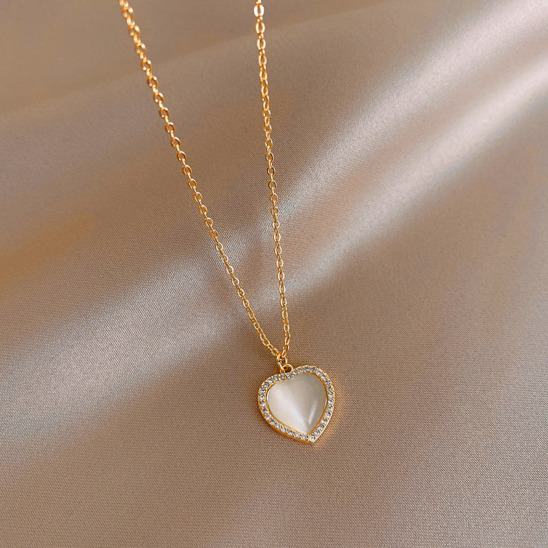 Collana Originale da Donna con Catena a Serpente in Acciaio al Titanio Geometrico e Intarsi in Strass