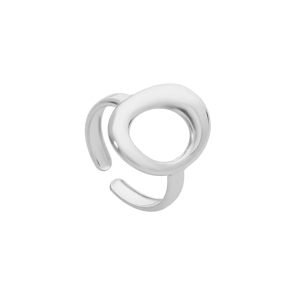 Geometric Heart Plated Titanium Steel Open Ring Unisex