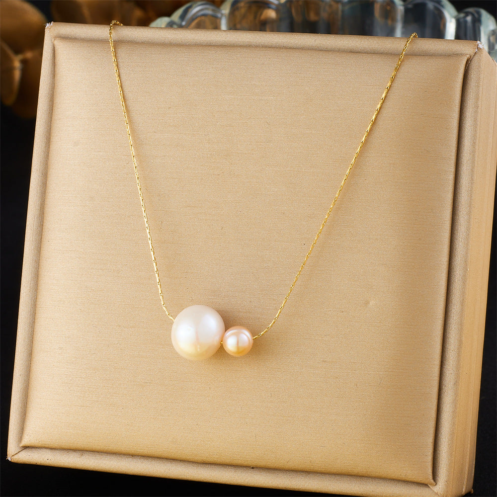 Minimalist Fashionable Irregular Geometric Stainless Steel Pendant Necklace for Women with Electroplated Finish and Box Chain