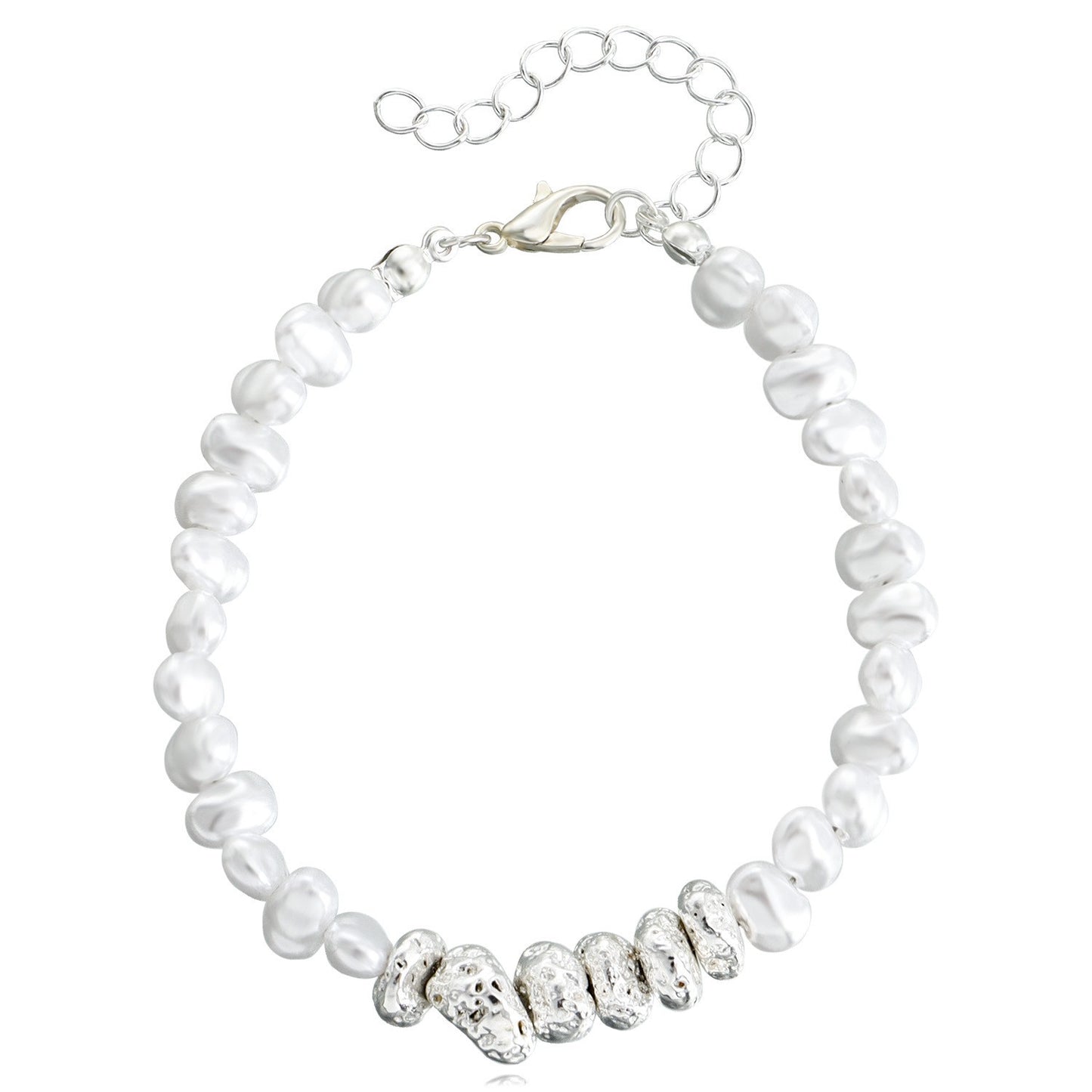 Minimalist Geometric Alloy Bracelet for Women with Plated Finish, Lightweight Luxury Hand Jewelry