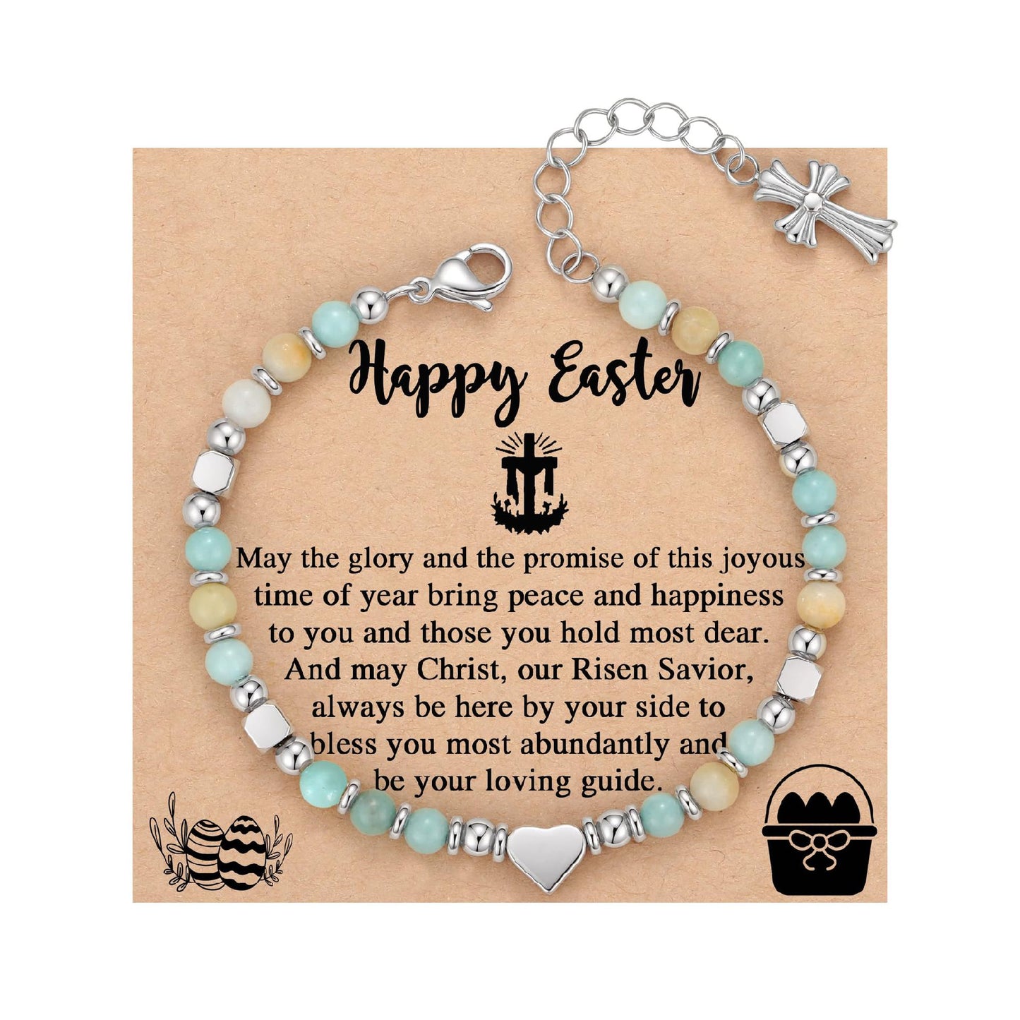 Sweet Heart Cross Stainless Steel Bracelet