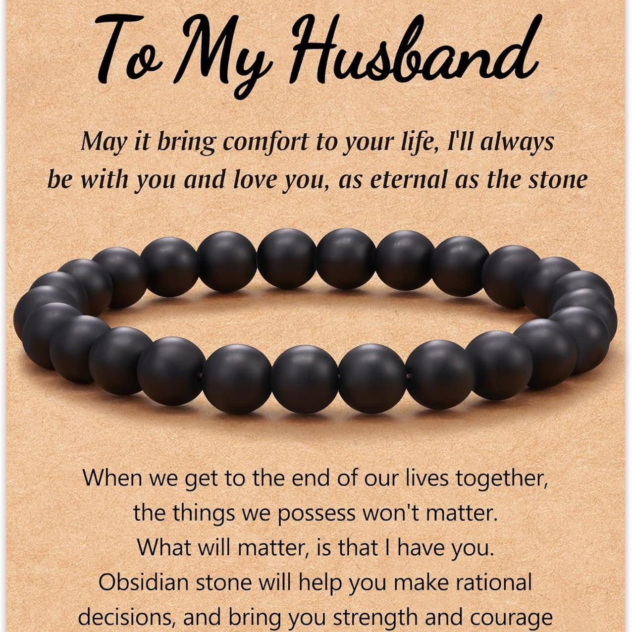 Men's Geometric Round Agate Beaded Bracelet