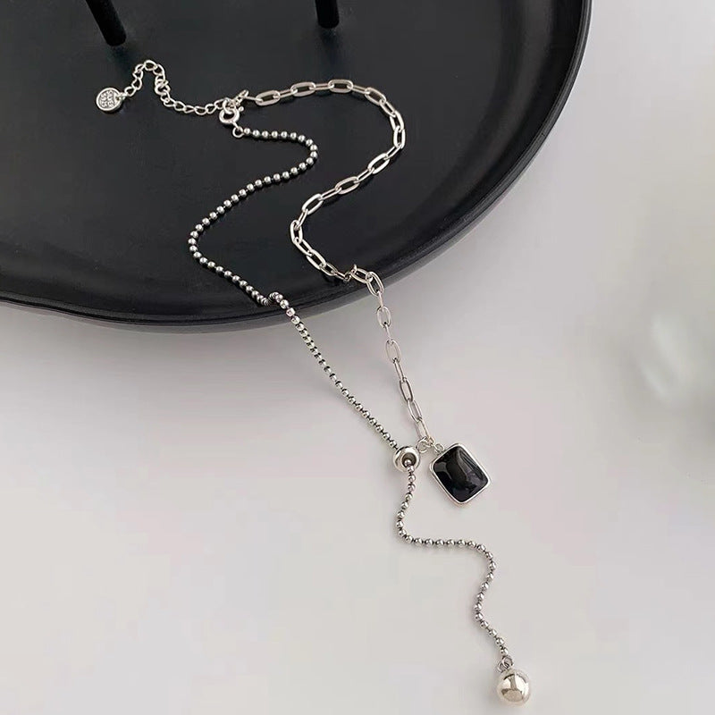 Minimalist Double-Sided Letter Pendant Necklace in Titanium Steel with Plated Finish for Women and Men