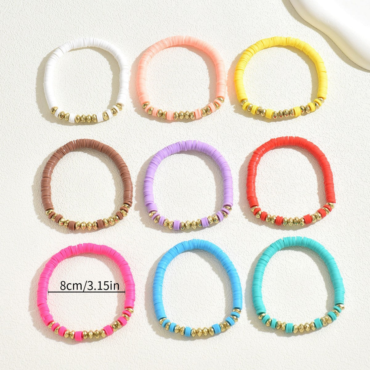 Set bracciale da donna multistrato geometrico con perline in resina intrecciate a mano per regalo di anniversario