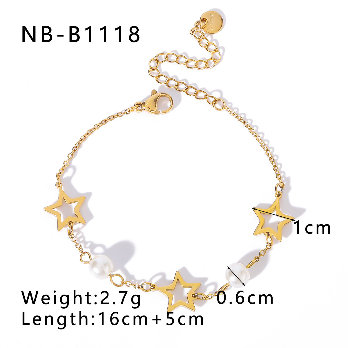 Bracciale da donna bohémien a farfalla stella geometrica in acciaio inossidabile con placcatura sottovuoto 18 carati