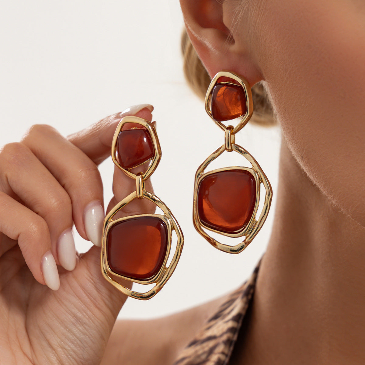 Fashion Geometric Abstract Zinc Alloy Plated Earrings for Women