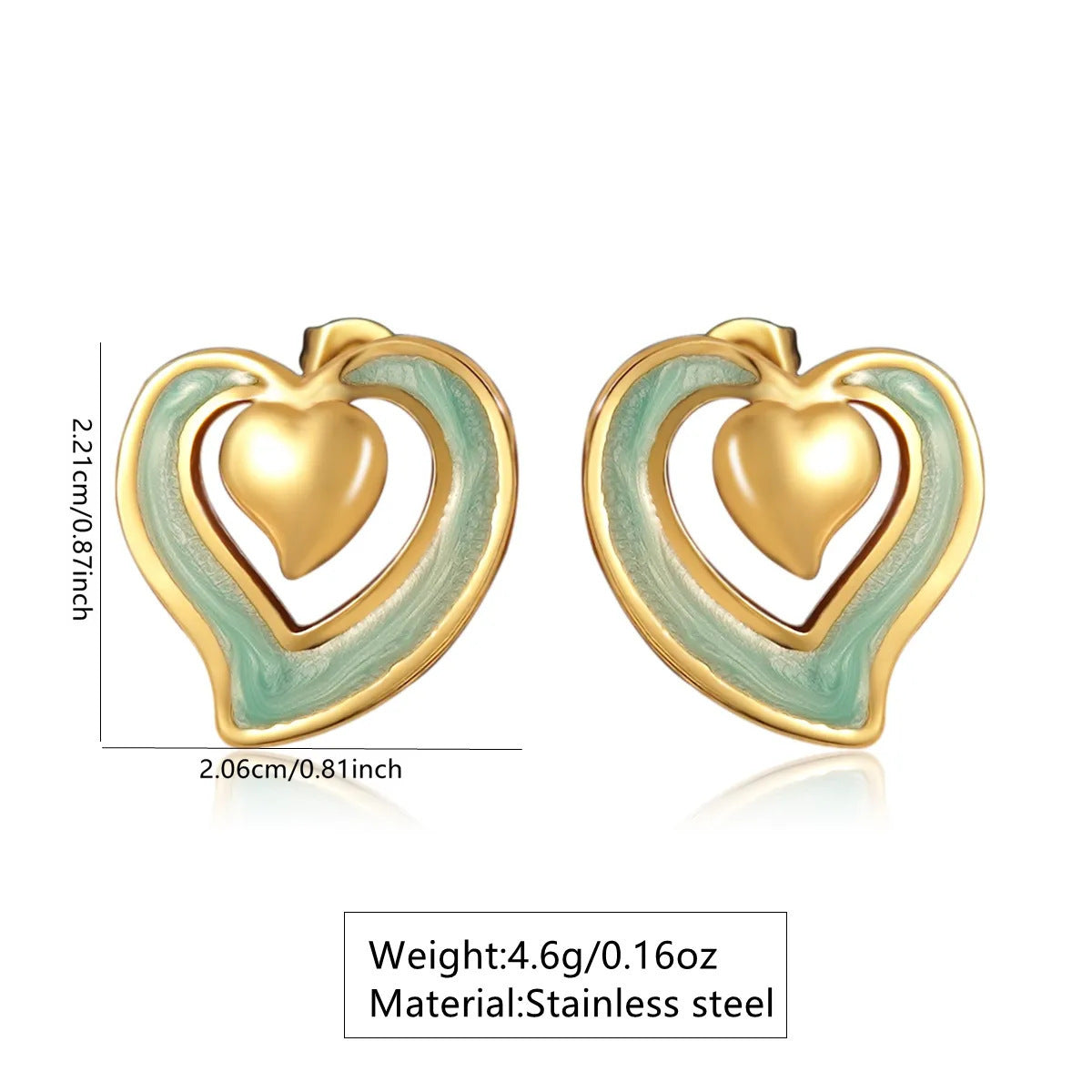 Orecchini da Donna in Acciaio Inossidabile con Cuore Drip Oil Lusso Casual